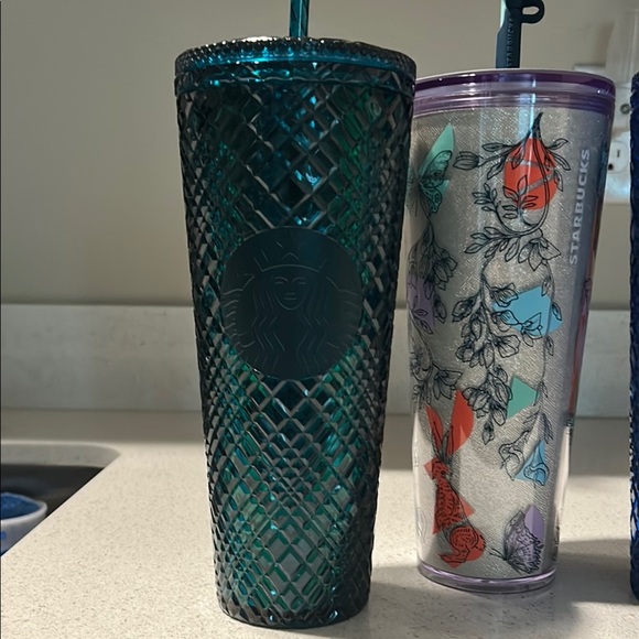 Starbucks Teal and Blue Textured Tumblers - Picture 2 of 10